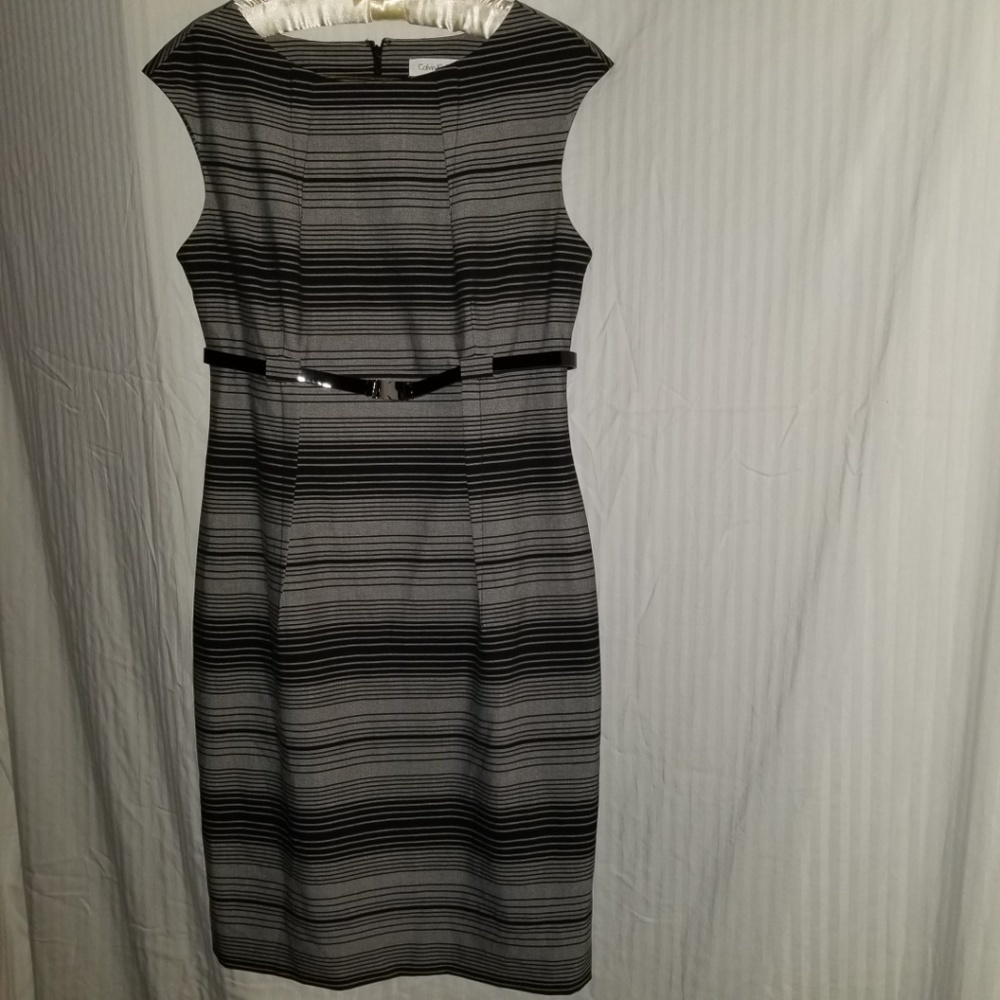 Calvin Klein black and grey sheath dress - Picture 1 of 2